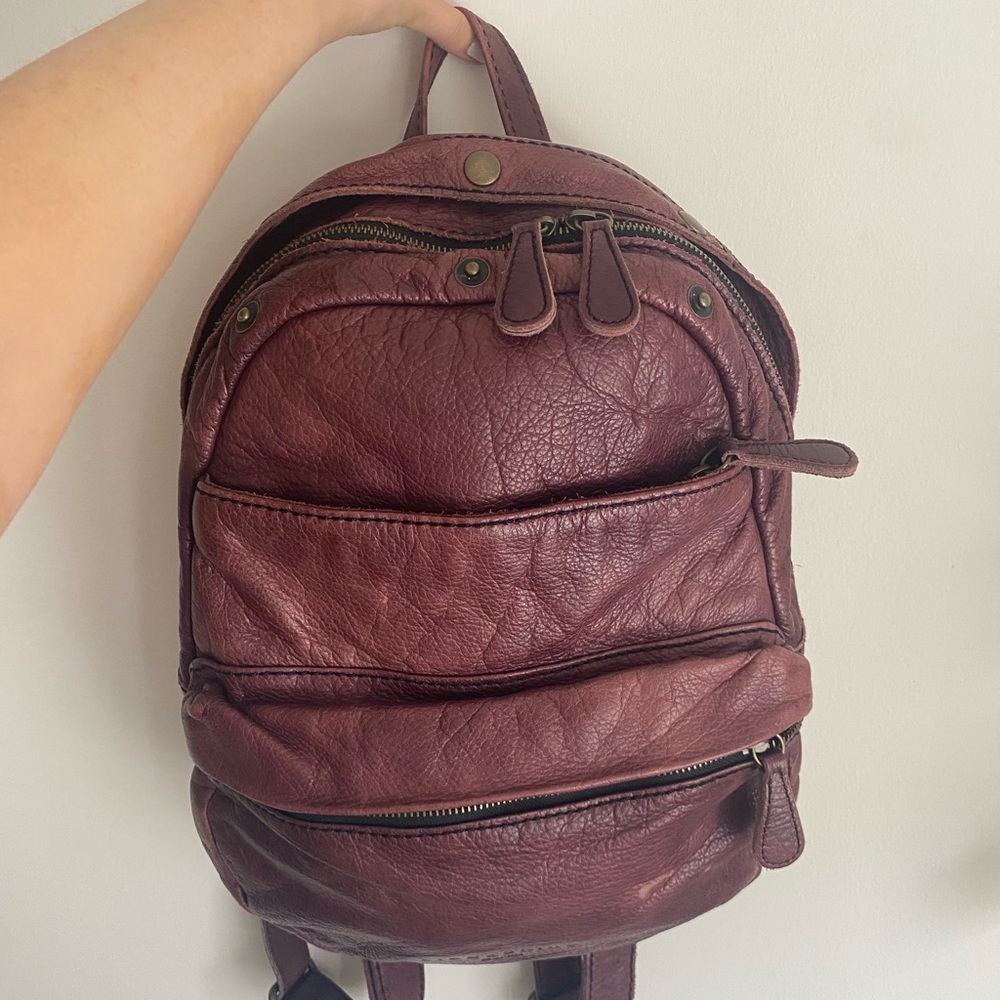 Liebeskind Berlin Burgundy Leather Backpack